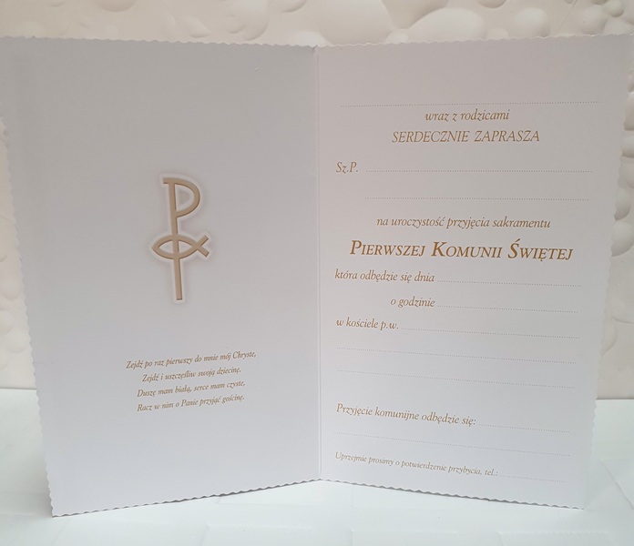 Zaproszenie Na I Komunię świętą