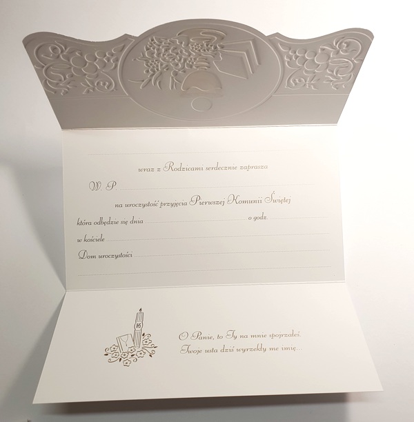 Zaproszenie dla Ojca Chrzestnego na I Komunię św.