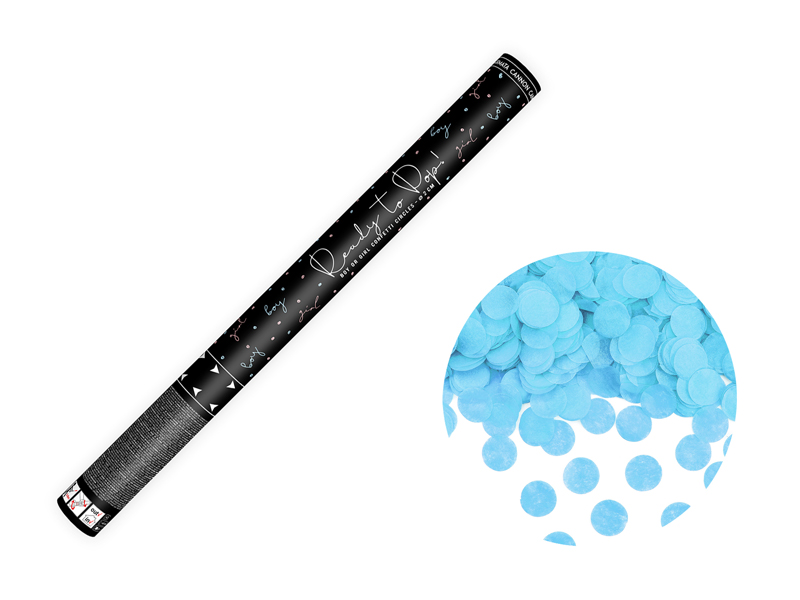 Tuba strzelająca błękitne konfetti 60 cm