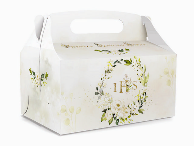Pudełko, opakowanie na ciasto komunijne - całe dno