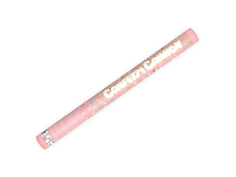 Tuba strzelająca z srebrno złotymi konfetti 60 cm 