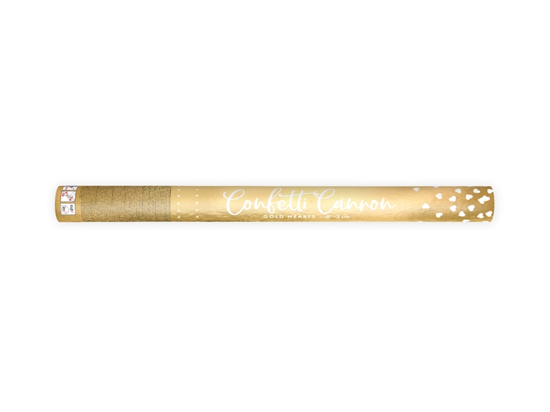 Tuba strzelająca złotym sercami 60cm 
