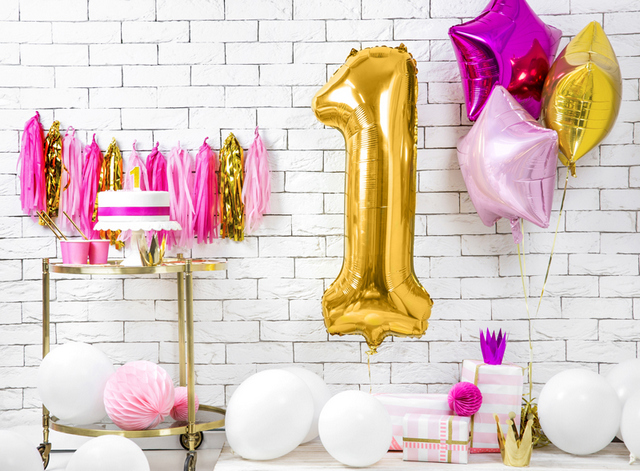 Balon foliowy cyfra 1 złota  86 cm 