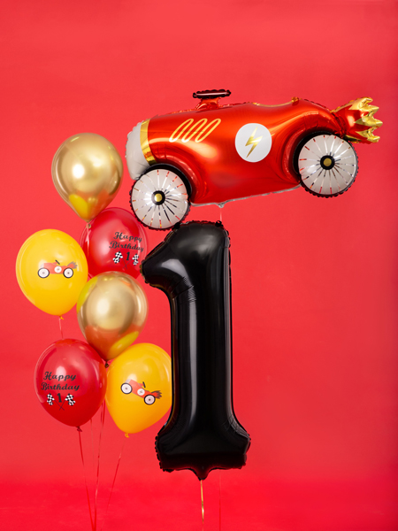 Balon foliowy cyfra 1 czarna - 86 cm