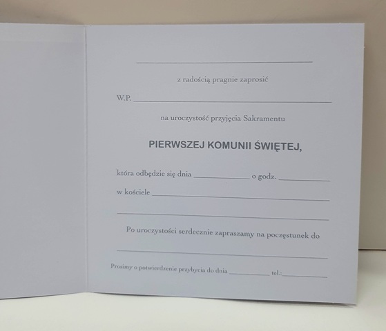 Zaproszenie na Pierwszą Komunię Świętą