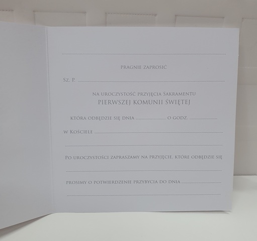 Zaproszenie na Pierwszą Komunię Święta 