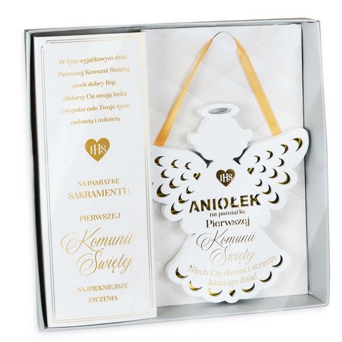 Zawieszka Aniołek na Pamiątkę Pierwszej Komunii Świętej 