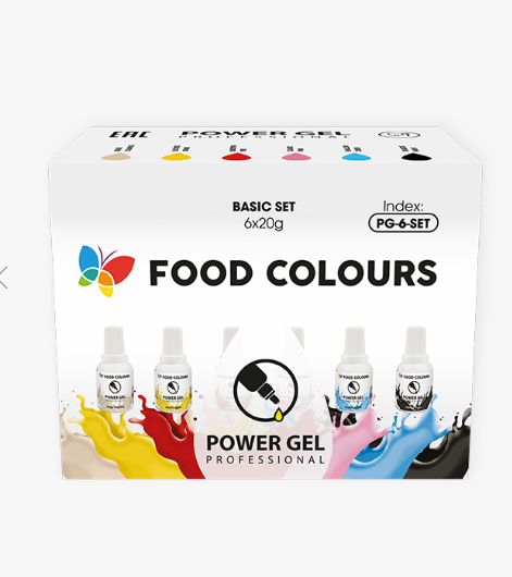 Zestaw 6 podstawowych żelowych barwników spożywczych
