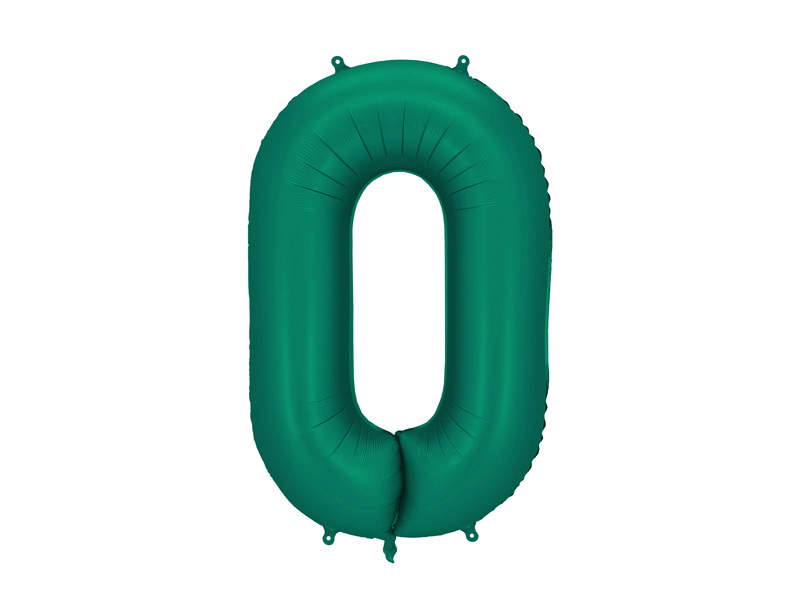 Balon foliowy Cyfra 0 - 86 cm butelkowa zieleń