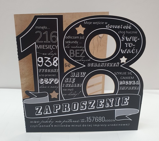 Zaproszenie na 18 urodziny  18-stka wycięta