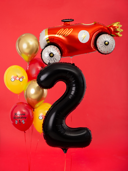 Balon foliowy cyfra 2 czarna - 86 cm