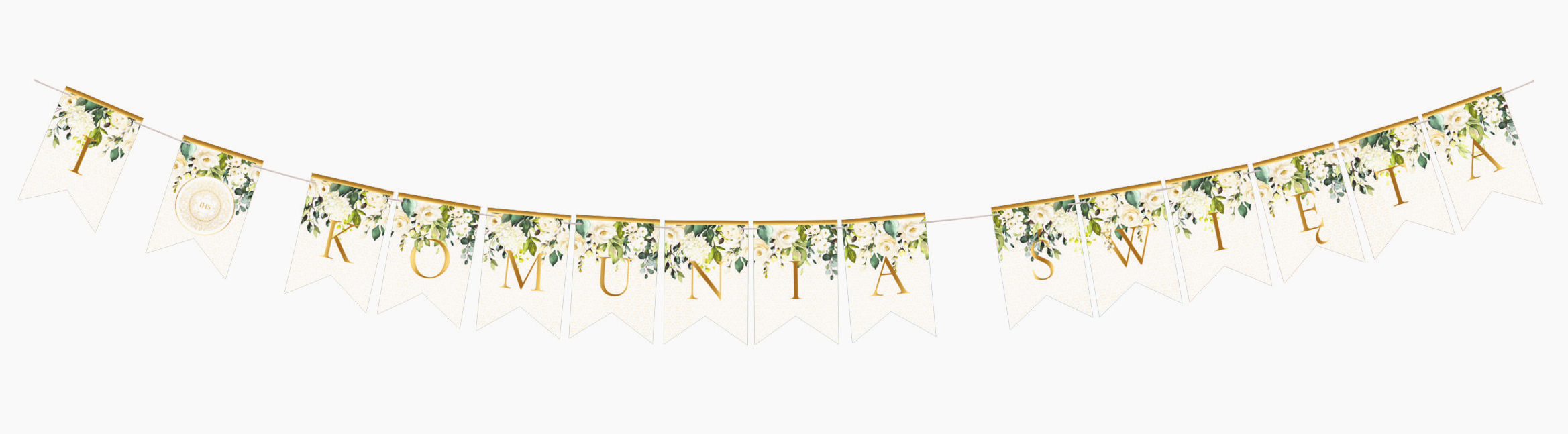 Girlanda Komunijna Kwiaty oraz IHS