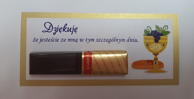 Podziękowanie komunijne dla Gości MERCI 1 szt