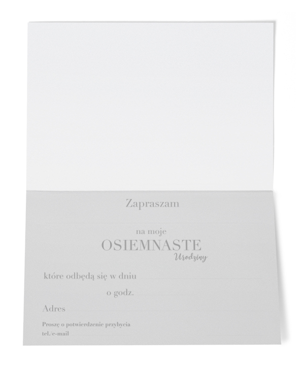 Zaproszenie prestige na 18 - Złoto