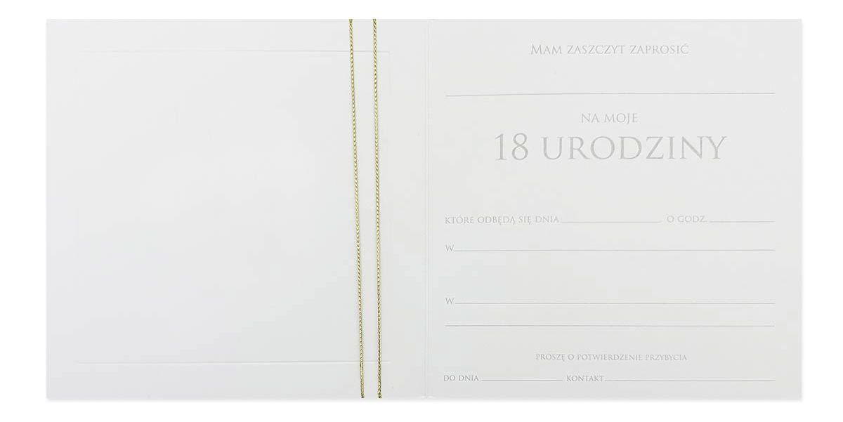 Zaproszenie prestige na 18 urodziny