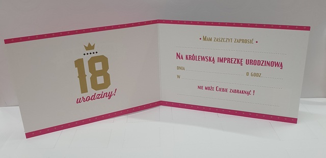 Zaproszenie na 18 -te urodziny RÓŻÓWE 