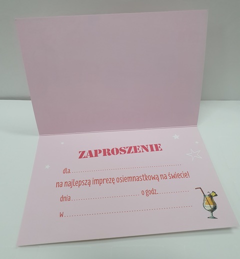 Zaproszenine na 18 urodziny Dowód - kieliszek 