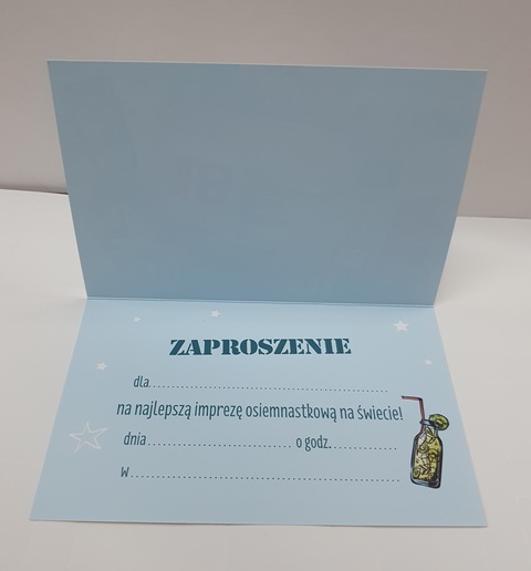 Zaproszenine na 18 urodziny Dowód - butelka
