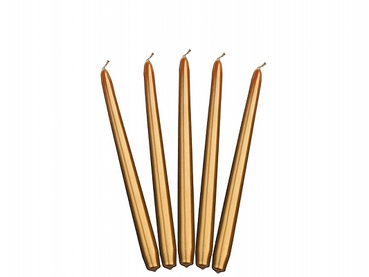 Świeca metaliczna złota - 24 cm 