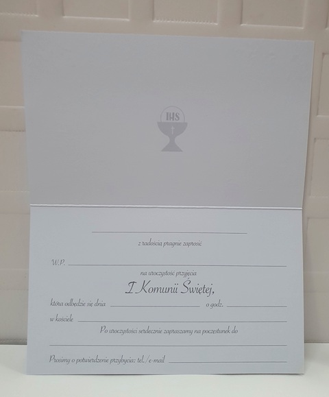 Zaproszenie na Uroczystość przyjęcia Pierwszej Komunii Świętej 