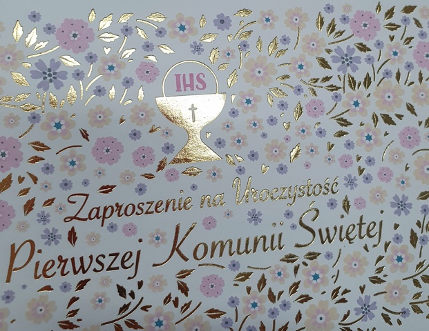 Zaproszenie na Uroczystość przyjęcia Pierwszej Komunii Świętej 