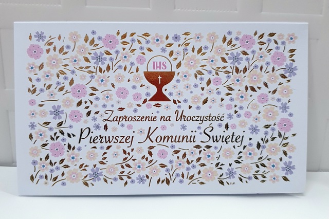 Zaproszenie na Uroczystość przyjęcia Pierwszej Komunii Świętej 