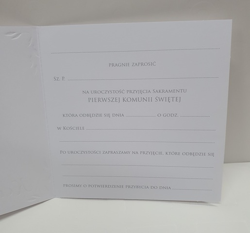 Zaproszenie na Pierwszą Komunię Świętą kielich - róż