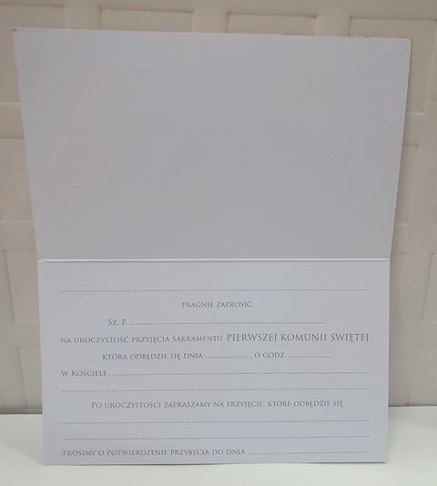 Zaproszenie na Pierwszą Komunię Świętą dla dziewczynki