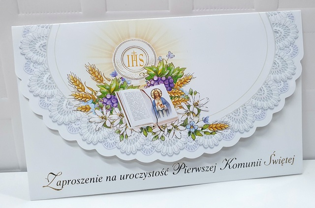 Zaproszenie komunijne dla dziewczynki 1szt 