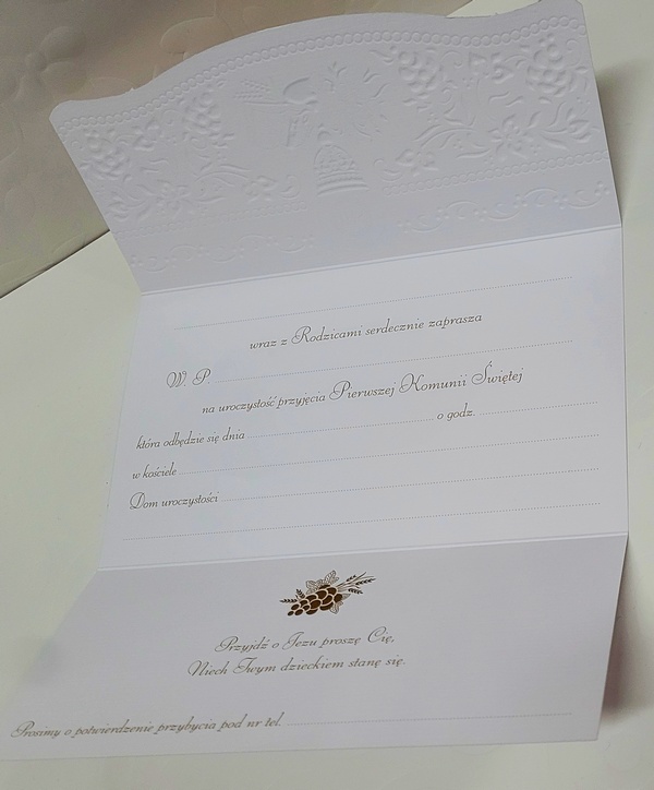 Zaproszenie dla Matki Chrzestnej na I Komunię Świętą