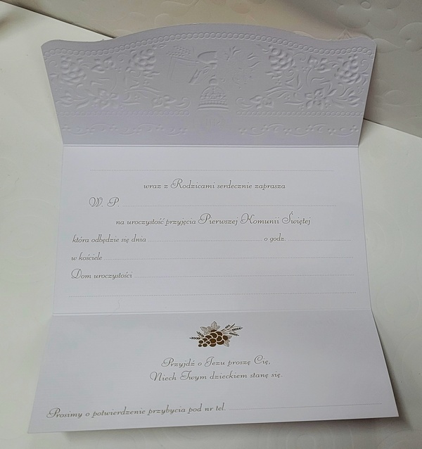 Zaproszenie dla Ojca Chrzestnego na I Komunię Świętą