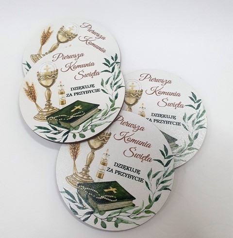 Magnes podziękowanie Komunia okrągły 1 szt 