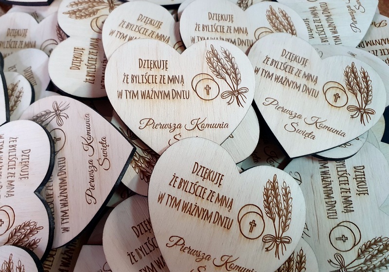 Serce Magnes podziękowanie na komunię nr 2
