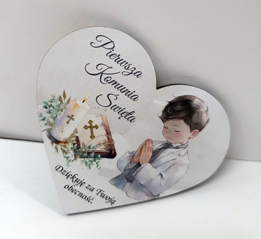 Magnes podziękowanie Komunia serce dla chłopca 1 szt 
