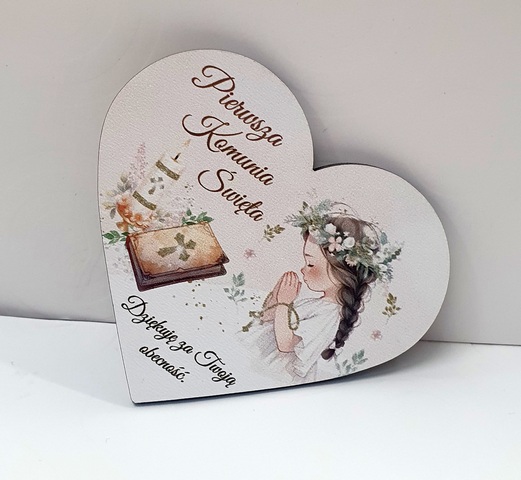 Magnes podziękowanie Komunia serce dla dziewczynki 1 szt 