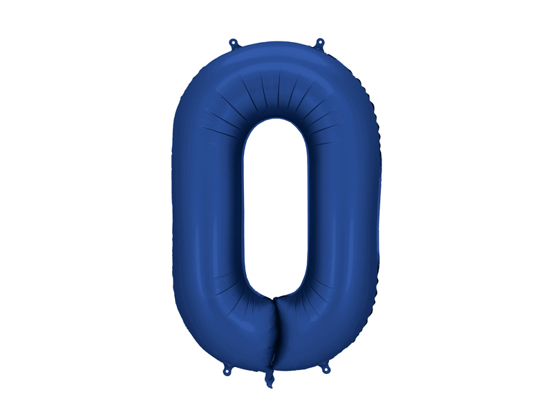 Balon foliowy granatowa cyfra 0 - 86 cm 