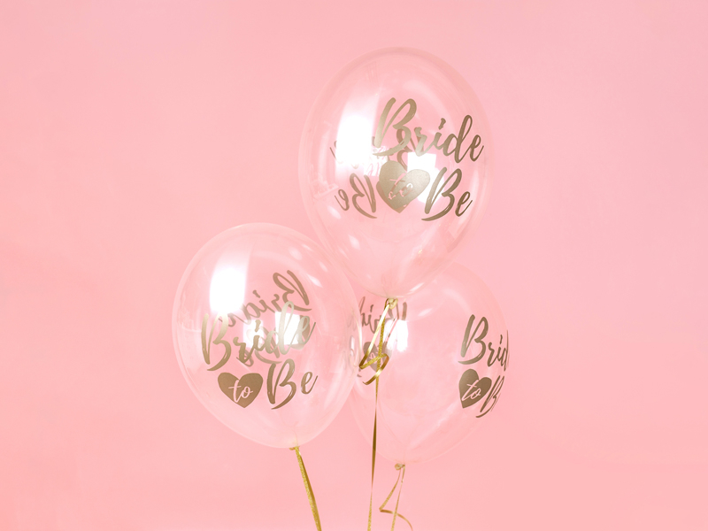 Balony 30 cm - 14 cali Bride to be Crystal złoto 1szt
