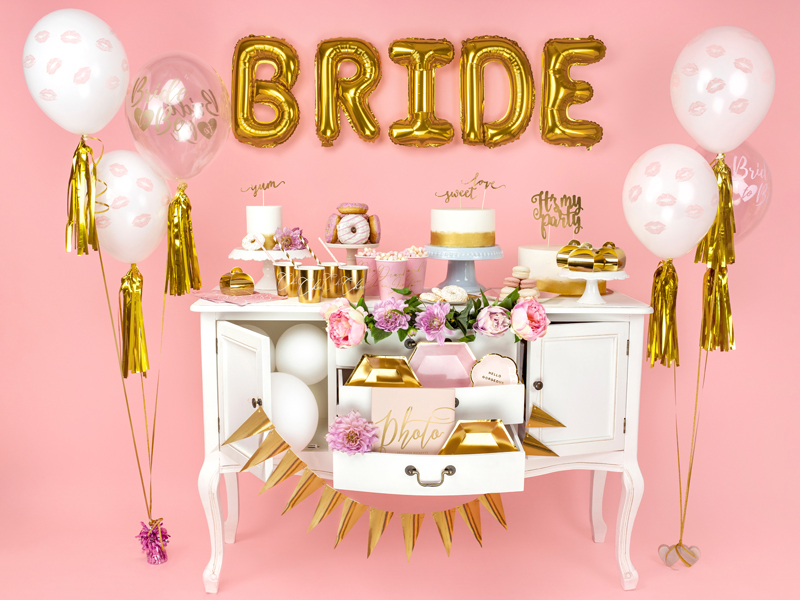 Balony 30 cm - 14 cali Bride to be Crystal róż