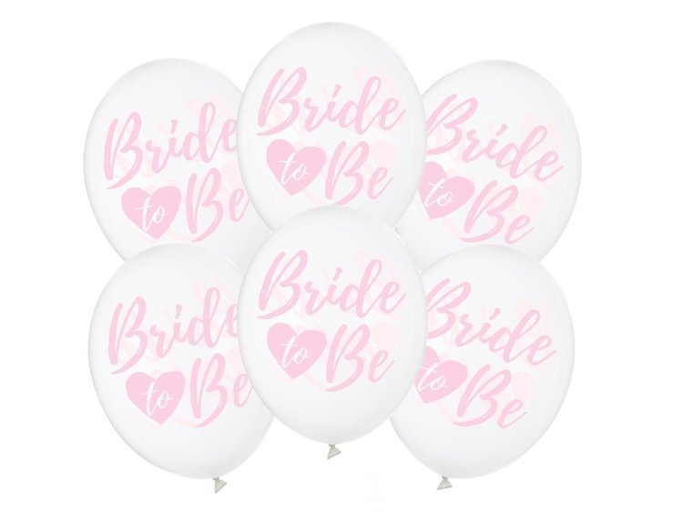 Balony 30 cm - 14 cali Bride to be Crystal róż