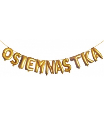 Balony, napis OSIEMNASTKA