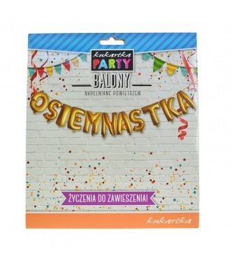 Balony, napis OSIEMNASTKA
