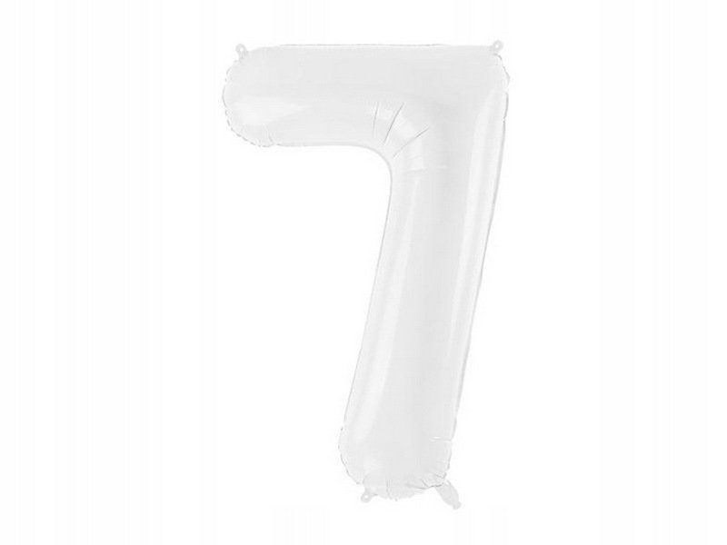 Balon foliowy cyfra 7 biała 86 cm 