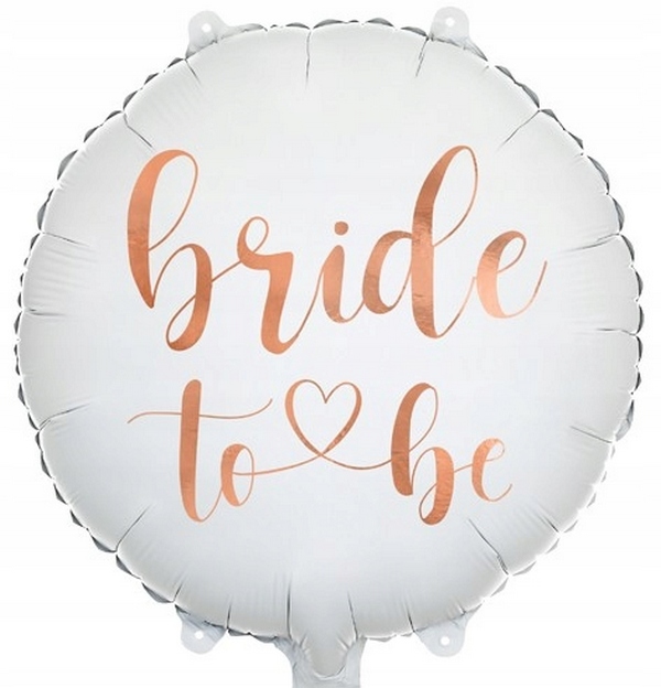 Balon foliowy Bride to Be biały + rózowe złoto