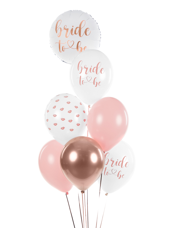 Balon foliowy Bride to Be biały + rózowe złoto