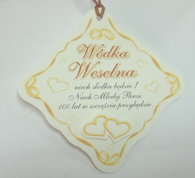Zawieszka na alkohol z rafią 25szt ZWB15