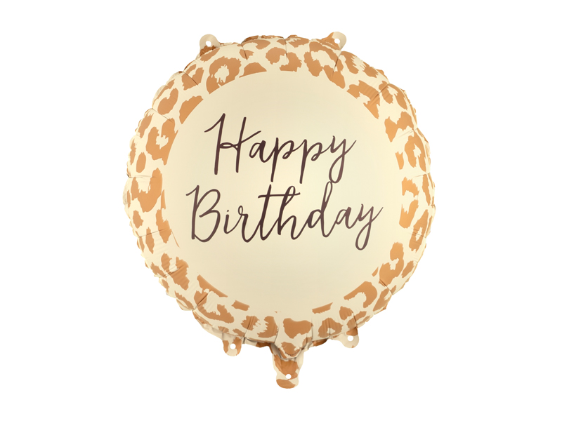 Balon foliowy  'Happy Birthday'' w cętki, 35x35 cm, mix