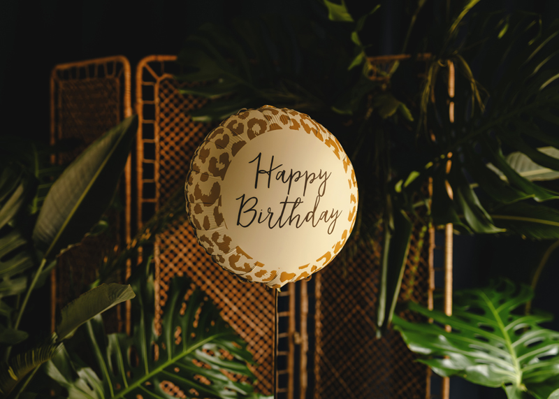 Balon foliowy  'Happy Birthday'' w cętki, 35x35 cm, mix