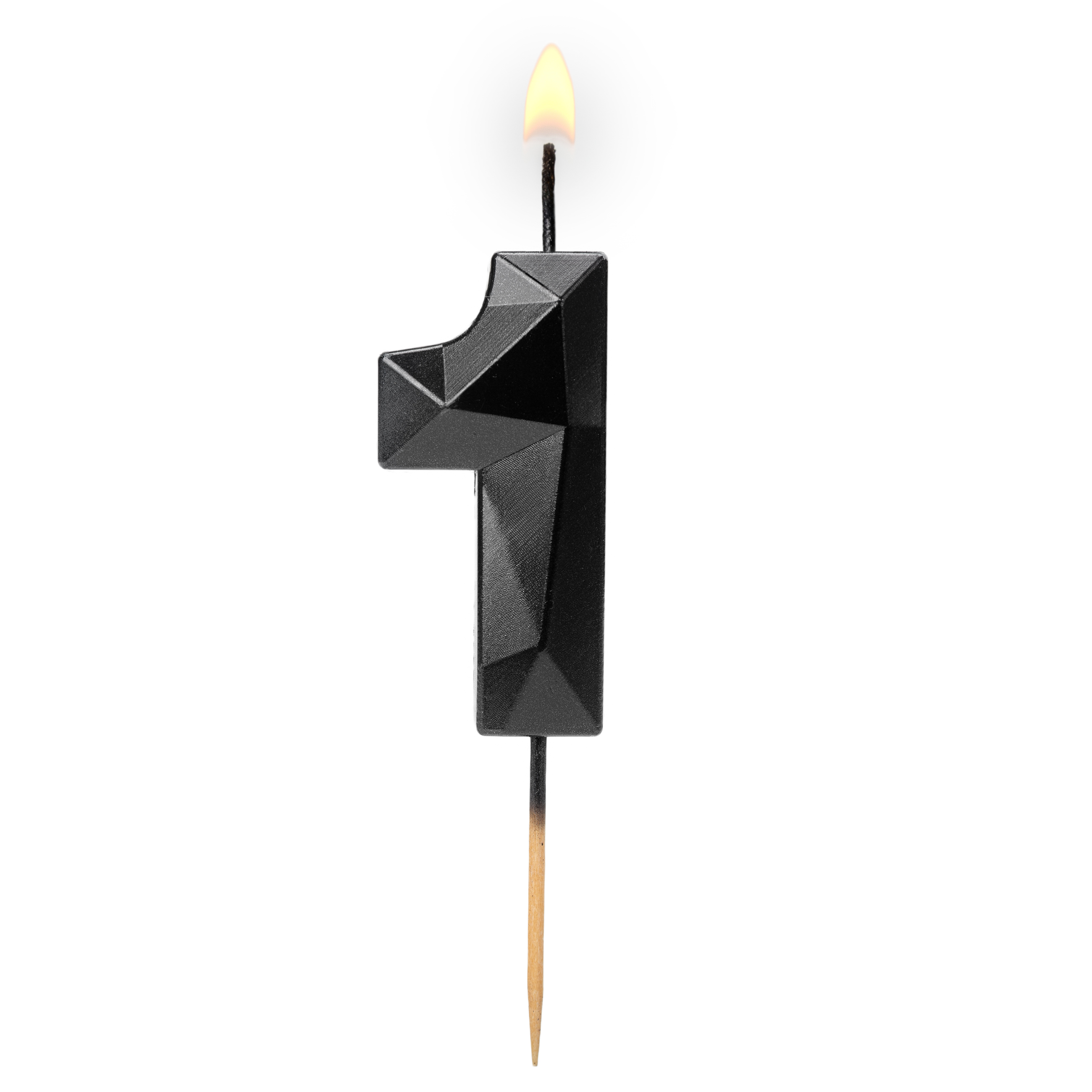 Świeczka cyferka Diament Czarna 1 - 5,7 cm