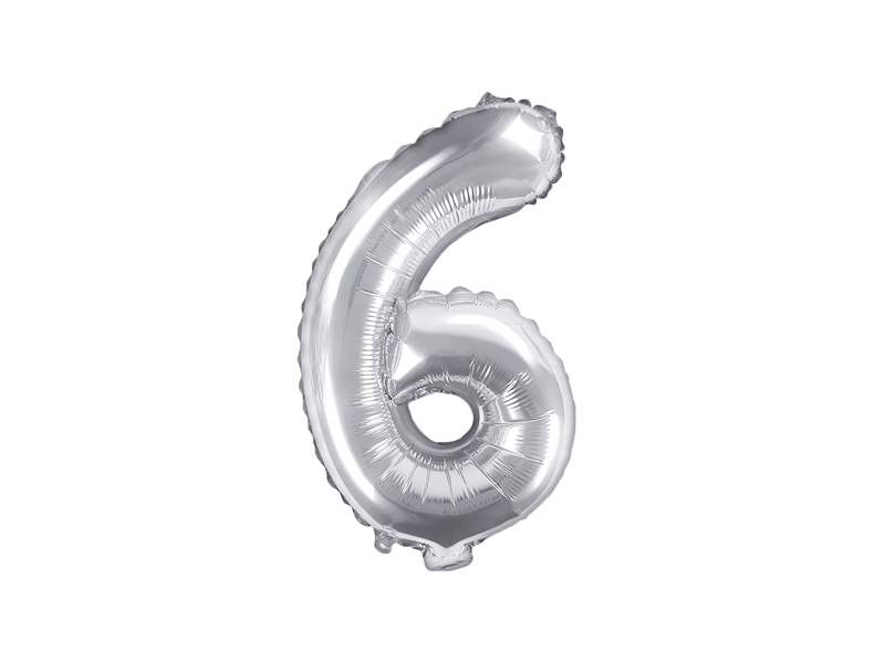 Balon foliowy Cyfra 5 - 35 cm srebrny
