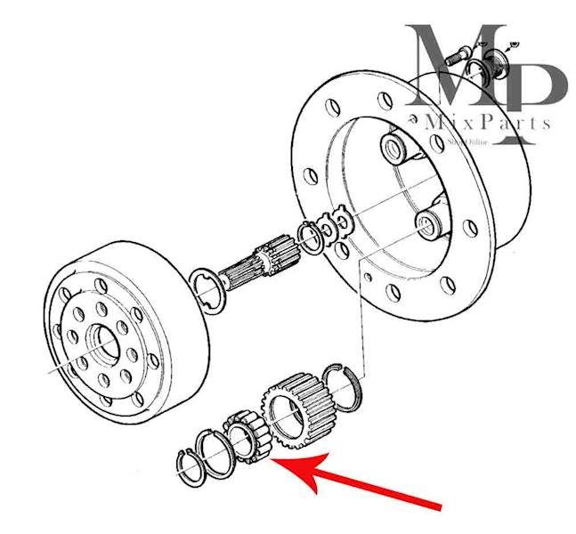 ŁOŻYSKO IGIEŁKOWE KOŁA ZĘBATEGO APL345 APL350